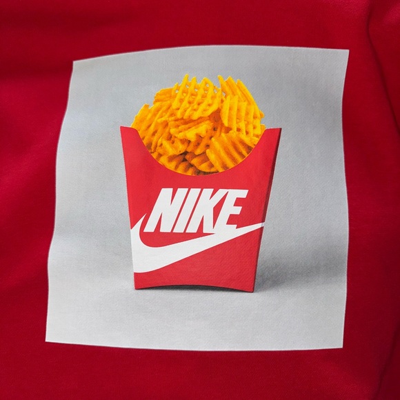 Nike Red Graphic Men's Sweater with Fry Design - Picture 2 of 8